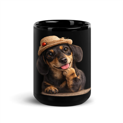 black dachshund mug