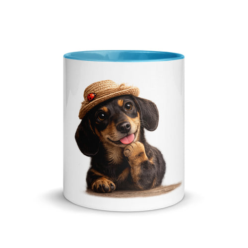 blue dachshund coffee mug