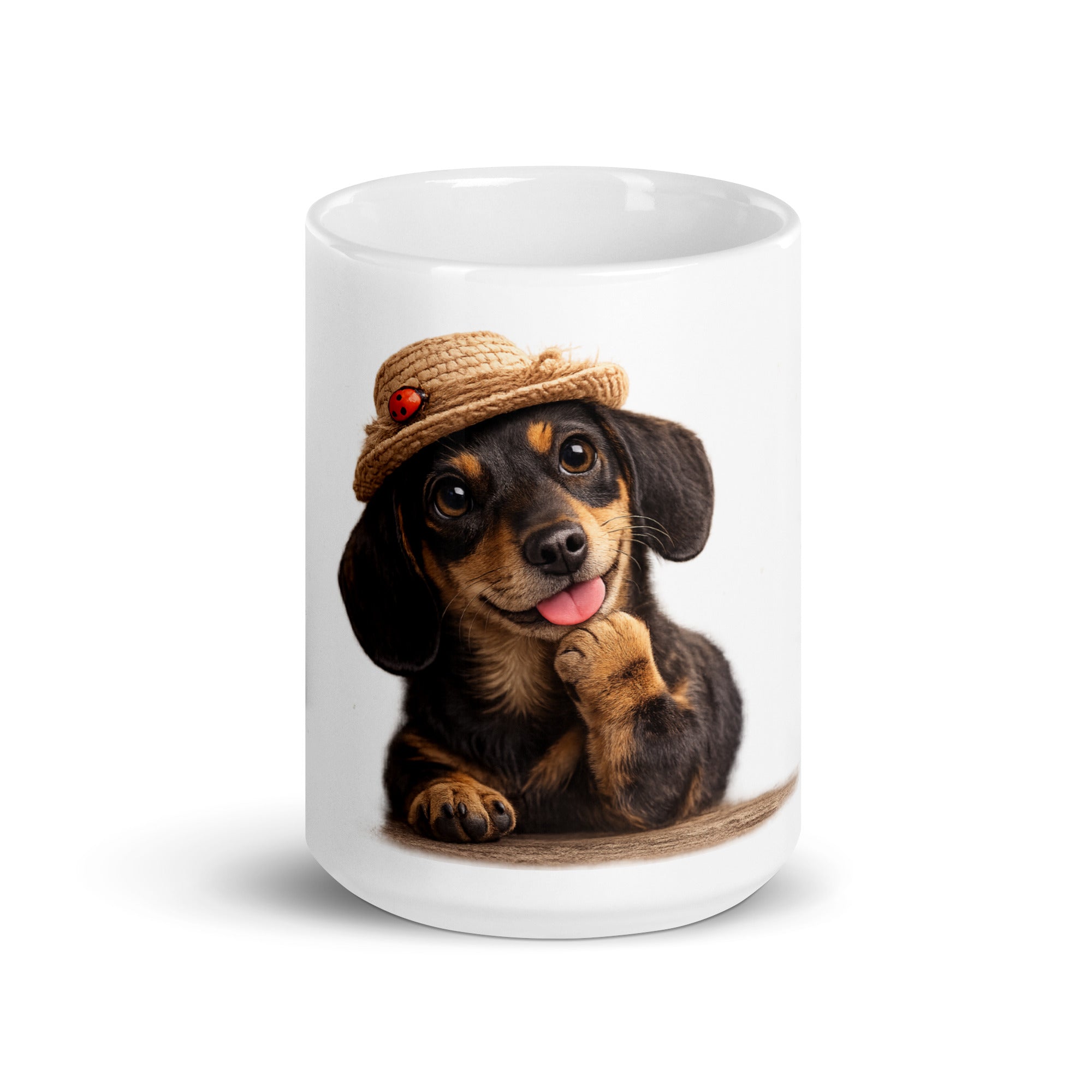 white dachshund mug