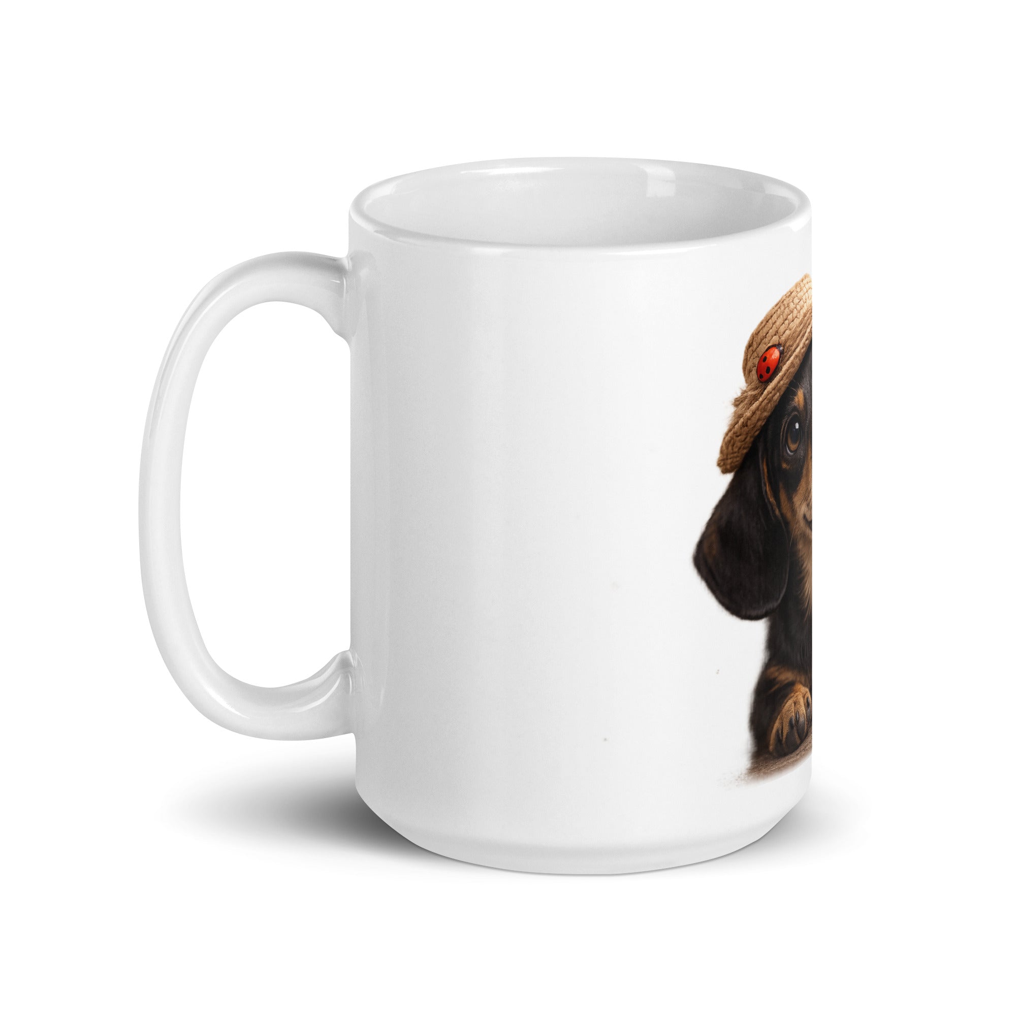 white dachshund  coffee mug